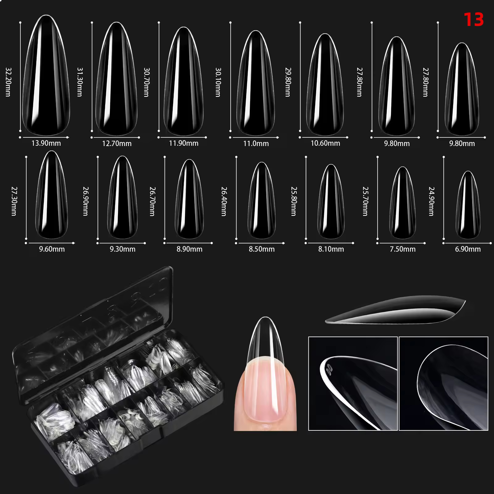 Uñas postizas de alta gama, modelo 13 [mercado europeo y americano].