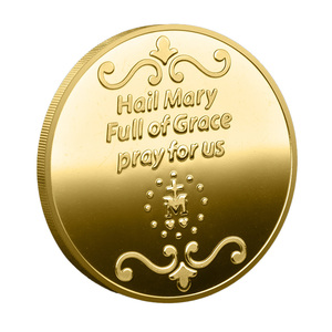 Moneda Conmemorativa de Metal Dorado Personalizada con <span class=keywords><strong>Imagen</strong></span> de la Virgen María, Recuerdo de Cultura Religiosa, Colección Relacionada con la Fe - Product Image 3