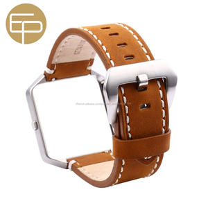 Épais durable noir marron différentes couleurs blanc fait main couture fou cheval en cuir <span class=keywords><strong>bracelet</strong></span> de montre pour <span class=keywords><strong>fitbit</strong></span> <span class=keywords><strong>blaze</strong></span> - Product Image 3