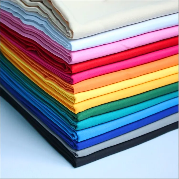 Haute qualité en gros solide tela algodon 100% coton sergé tissé pur coton biologique tissu pour vêtements