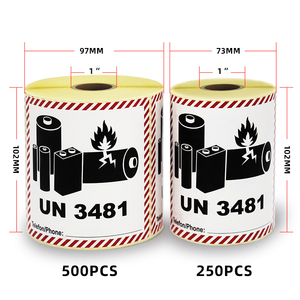 Étiquette adhésive personnalisée pour substances dangereuses <span class=keywords><strong>UN</strong></span> <span class=keywords><strong>3480</strong></span> 3481 4x4 pouces, autocollant d'avertissement pour carton d'expédition - Product Image 3