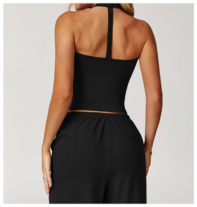 ZC002 Logo personnalisé femmes respirant Gym débardeurs doux séchage rapide Style doux minceur col en v sans manches danse <span class=keywords><strong>exercice</strong></span> haut - Product Image 4