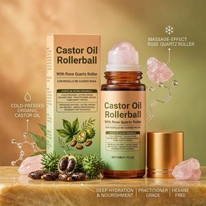 Olio Idratante 100% Pressato a Freddo con Applicatore a Sfera in Quarzo Rosa per Viso e Corpo, Capelli, Sopracciglia, Idratazione della Pelle - Product Image 5