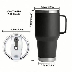 Gobelet isotherme en acier inoxydable de 30 oz avec poignée pour le café et les boissons - Product Image 4