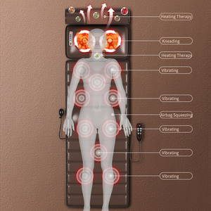 Venta caliente calefacción por infrarrojos Shiatsu vibración masaje Mat cuerpo completo masaje eléctrico cama colchón al por mayor para el hogar Oficina - Product Image 2