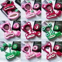 Nouveaux Bandeaux en Peluche Mignons Style Japonais et Coréen avec Nœud Papillon et Pompon, Accessoires Cheveux Automne Hiver pour Enfants, Lot de Chouchous Antidérapants