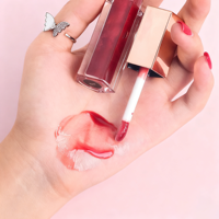 Gloss à lèvres transparent de haute qualité de marque privée, tube à lèvres rose doré, vente en gros, rouge à lèvres liquide brillant longue durée, imperméable