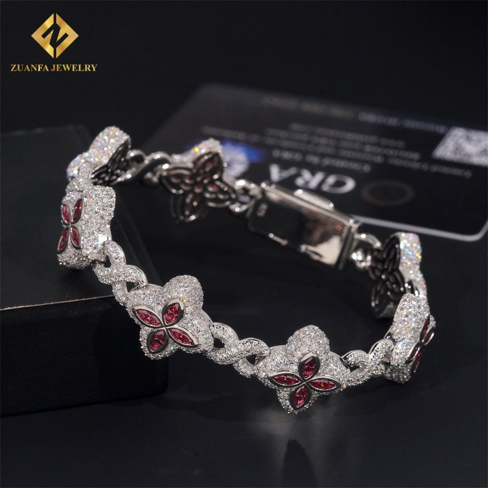 Silver+pink marquise