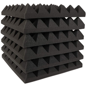 Espuma de alta absorção acústica em cor carvão para estúdio de isolamento acústico de 6 peças em pirâmide - Product Image 1