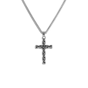 <b>Cross</b> <b>Chain</b> Stainless Steel Necklace Men's Pendant European American Style SP1025 - Product Image 1