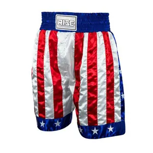 Alta qualidade veludo profissional fantasia personalizado mens boxe shorts