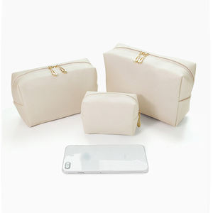 Bolsa de Cosméticos de Cuero PU Personalizada para Mujer, Bolsa de Maquillaje Minimalista para Uso Diario, Bolsa de Almacenamiento Portátil para Viajes - Product Image 6