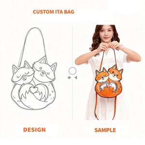 Bolso Bandolera de Cuero PU con Ventana Transparente para Exhibir Pins y Emblemas de Anime, Diseño Personalizado de Animales Adorables, Estilo Kawaii - Product Image 5