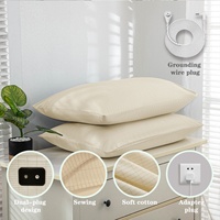 Funda de Almohada con Conexión a Tierra, 95% Algodón Orgánico, 5% Fibra de Plata, Antiestática, Ecológica, No Tóxica, para Hogar y Hospital