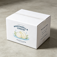 Boîte en carton ondulé blanc imprimée offset de qualité supérieure, production rapide en 72h, pour fromage mozzarella fresca d'Italie, emballage alimentaire