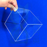 Urna de cristal de cuarzo cuadrado transparente Crisol de cristal de cuarzo cuadrado