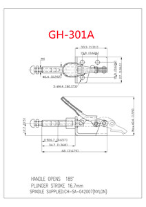 Serre-joint à action linéaire compact GH CH HS-301-AM, réglable, en métal, métrique, galvanisé, pour soudure et collage, remplace le 601-M - Product Image 3