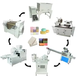 Ligne de production de savon à petite échelle Broyeur de savon Coupeur Machine de fabrication de savon de barre de blanchisserie entièrement automatique avec bande transporteuse