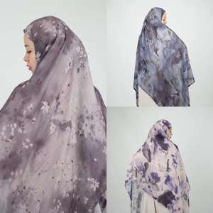 90*200 Luxury Purple <b>Modal</b> Cotton Viscose Water Print <b>Hijab</b> Double Needle Malay Ethnic Muslim Islamic Printed <b>Modal</b> <b>Hijab</b> - Product Image 6
