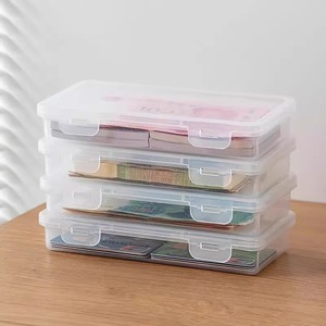 Caja rectangular para guardar monedas y billetes con tapa, apilable, para organizar dinero en efectivo, caja de dinero de bolsillo, color sólido - Product Image 3