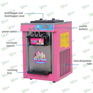 Máquina de helado suave de sobremesa WICE, máquina automática de helado para mostrador, máquina de sorvete de 3 sabores - Product Image 5