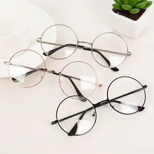 Armação de óculos unissex, armação de óculos de grau redonda, barata, com lentes de sol