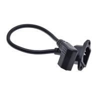 C13 mâle à C14 femelle câble d'alimentation rallonge cordon court IEC60320 PDU UPS électrique 3 broches coude latéral avec trou de vis 30cm
