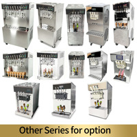 Machine à glaces molles 3 saveurs avec pompe à air, machine commerciale à glaces molles et margaritas, machine à yogourt glacé sur pied YKF
