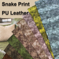 Simili cuir PU imprimé serpent vintage, tissu à motif serpent multicolore pour portefeuilles, sacs à main, chaussures et revêtements de canapé