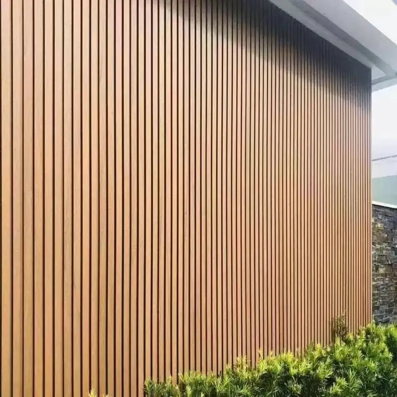 Panel dinding komposit plastik kayu dekorasi luar ruangan eksterior Modern Harga Murah panel dinding pelapis dinding besar