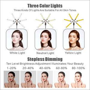 Trépied à selfie avec <span class=keywords><strong>t</strong></span>élécommande et lumière LED pour la photographie ou les familles qui aiment faire des vidéos <span class=keywords><strong>YouTube</strong></span>, des tournages et des diffusions en direct - Product Image 6