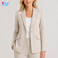 Blazer de bureau pour femme, veste à un bouton, costume sur mesure, fabricant OEM personnalisé