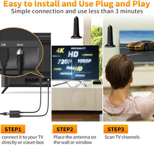 אנטנה דיגיטלית dvb-t מקורה 2023 טלוויזיה + מחשב HD דיגיטלי חכם 500 + טווח מיילים - Product Image 3