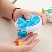 Boîte à pilules ronde à pression rotative 7 jours, jolie boîte à pilules, rangement pour médicaments, porte-médicaments, conteneur pour comprimés, boîte à pilules