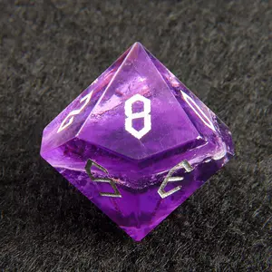 Jeux de dés Améthyste Dés Cristal Naturel D & D Gemstone DND Stone Dungeons And Dragon Dice