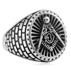 yunnique Fengying Men's <b>Titanium</b> Steel Freemasonry <b>Ring</b> Geometric Design Everyday Wear Jewelry FY213018 - Product Image 4
