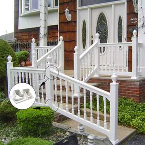 Rampe en vinyle <span class=keywords><strong>PVC</strong></span> classique blanche pour intérieur/extérieur, vente en gros pour la décoration de jardin, terrasse, escaliers et balcon - Product Image 5