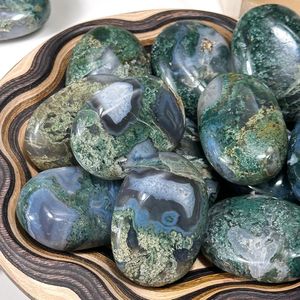 Venta al por mayor de cristales de ágata natural, artesanías de piedra, ágata musgosa a granel, piedra de palma para meditación - Product Image 4