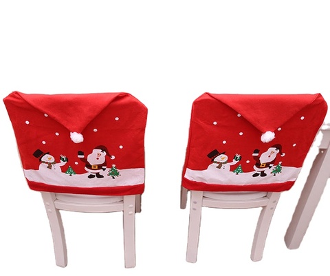 2024 Hot Sell Christmas Decoration Chair Cover Stool Cover Santa Claus European American Decorative Ornaments Home Furnishings