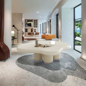 Mesa de Centro Moderna con Forma de Nube Blanca, Panel de Madera Irregular, Muebles para Sala de Estar, Dormitorio, Hogar, Garantía Pci de 5 Años - Product Image 3