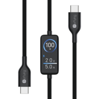 Cable USB-C a USB-C Trenzado con Pantalla LCD y Carga Rápida PD de 100W 20V 5A, Transferencia de Datos de Alta Velocidad