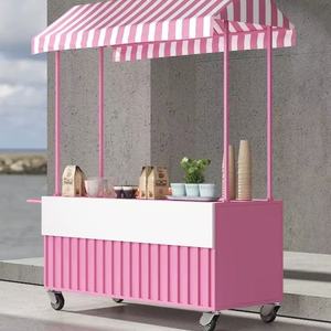 Petit chariot de vente ambulant à trois roues pour l'extérieur, idéal pour le café, les hot-dogs, la crème glacée, la restauration rapide, la charcuterie et les stands de limonade - Product Image 5