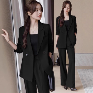 Women's Oversized Blazer Suit Set Polyester Three Quarter Sleeve Spring Anti-Wrinkle Office Lady Style - Product Image 1