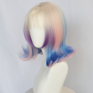 Vente en gros Enid Sinclair perruque Cosplay 35cm court Bobo bouclés multi couleurs synthétique Anime Halloween fête Cosplay perruque avec épingles à cheveux - Product Image 3