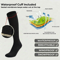 Chaussettes imperméables épaisses en nylon et élasthanne DWR, résistantes à l'eau, à prix d'usine OEM, pour jeunes, pour la neige, la chasse et la glace