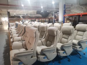 Ghế văn phòng giám đốc hiện đại, thông minh, điện, có massage khí nén 8 điểm, lưng cao, da thật, thiết kế công thái học - Product Image 4