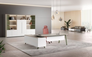 Calidad estable, verde y protección del medio ambiente, estilo minimalista, escritorio de oficina de madera contrachapada, adecuado para el gerente de la Oficina. - Product Image 4