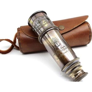 Telescopio Civil de Latón Vintage ALFA NAUTICAL, Lente de 18 mm, Distancia Focal de 500 mm, Aumento de 4-9.9x, Telescopio de Mano Tipo Pirata para Buceo - Product Image 1