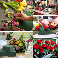 Busa Floral Basah Hijau Bentuk Persegi untuk Rangkaian Bunga DIY - Kerajinan Hari Ayah, Paskah, Pernikahan - Tahan UV untuk Dalam/Luar Ruangan