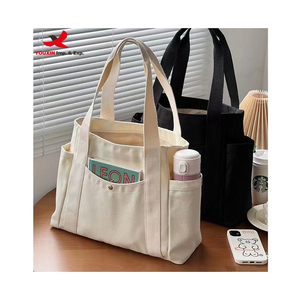 Customized Natural Tote <b>Bag</b> for Women <b>Large</b> Capacity Tote <b>Bags</b> for College Students with Pocket <b>Canvas</b> for Work Going Book <b>Bag</b> - Product Image 2